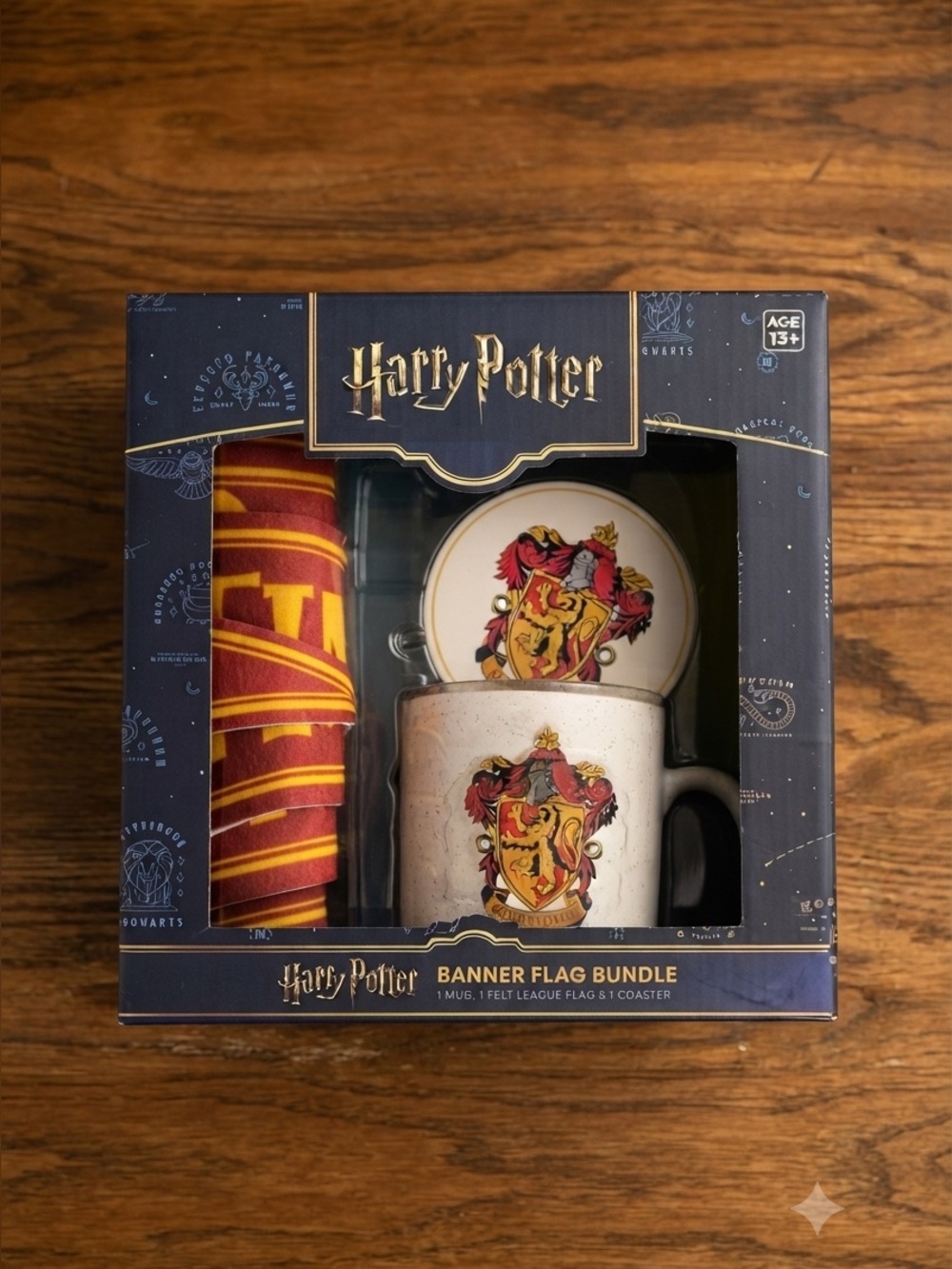 Harry Potter Gryffindor Banner Flag Mug & Coaster 3 Pc Gift Set NIB